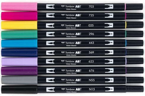 MARK DUAL BRUSH PEN GALAXY TOMBOW 10PC SET MARKER